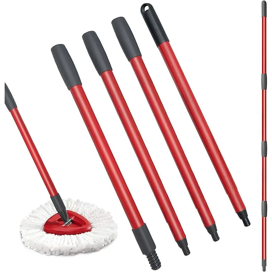 Spin Mop Replacement Handle - Adjustable Extendable Long Handle Spin Mop Accessory, 4-Section 30" to 58" Stick Compatible with O-Cedar EasyWring, for Floor Cleaning (Head & Base Not Included), Spin Mop Accessories, Adjustable Extendable Long Handle Mops