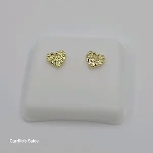 Earrings fashion heart style NUGGETS small size 8mm   Gold-plated beautiful Elegant