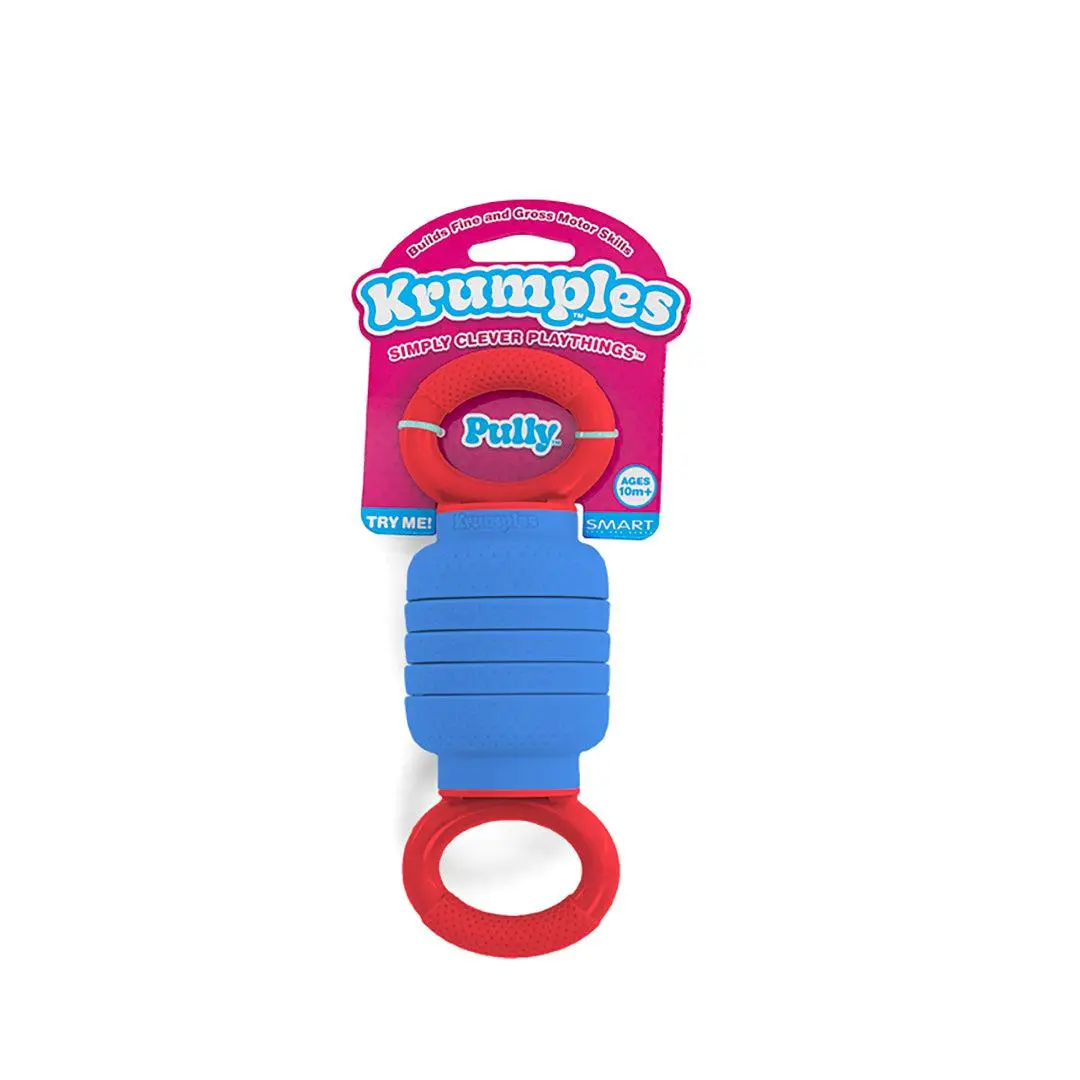 Krumples Pully BLUE Fun Fidget Plaything for All Ages Made from Food Grade Silicone Sensory & Auditory Experience 2x2x7cm Dishwasher Safe