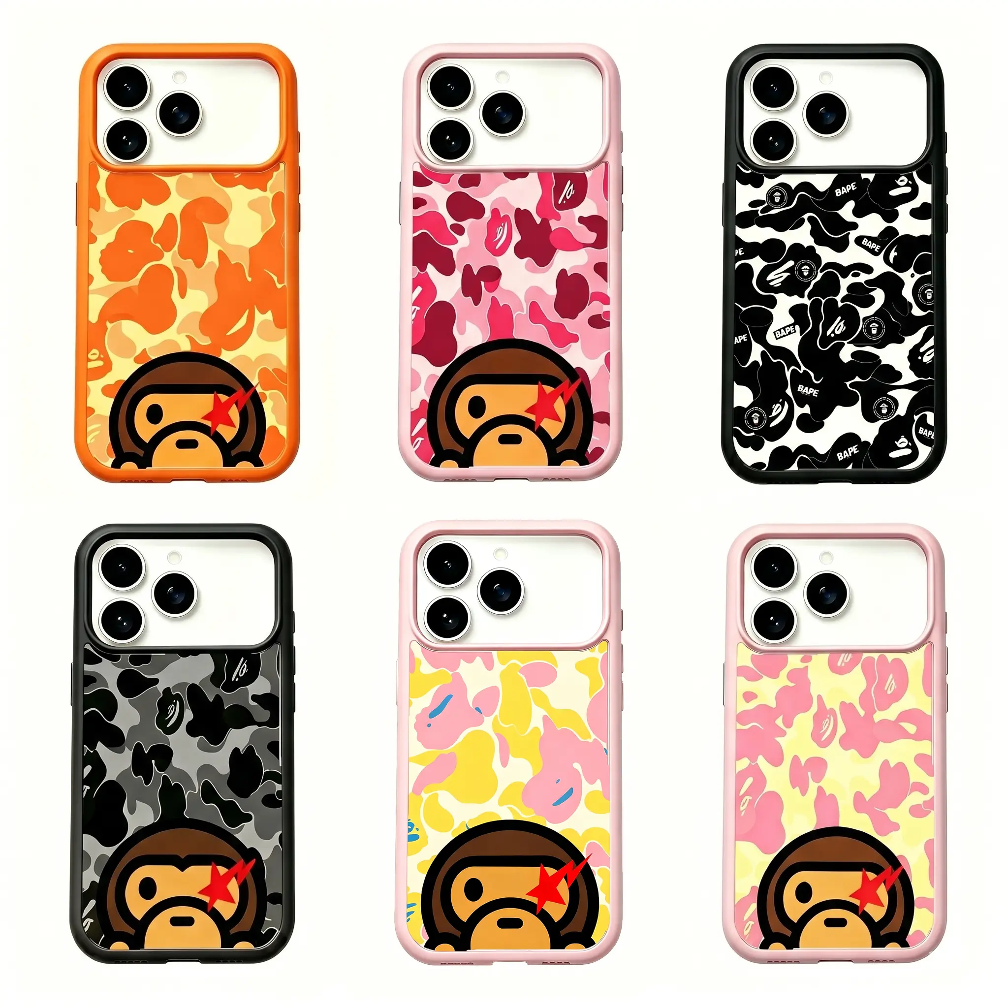 Bape Camo Streetwear MagSafe Magnetic Phone Shell - Protective Smartphone Casing, Mobile Phone Accessories for iPhone 17/16/15/14/13/12/11 ProMax/Plus & Samsung Galaxy S23FE/22/23
