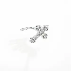 L Shaped Cross Nose Ring Stud for Female and Male Daily Wear