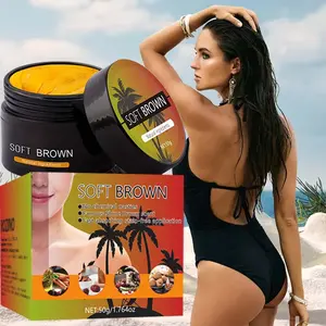 ROZINO Soft Brown Instant  Butter - 50g Daily Moisturizer, Intense Bronzer with Natural Coconut & Carrot , Streak-Free Flawless Self Tanner for Radiant Golden Hour Glow, Body Care tiktokshopspringglowup Hydrating Intensive