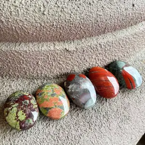 Palm Stones Random Material One Bag Blood Stone Unakite Red Jasper