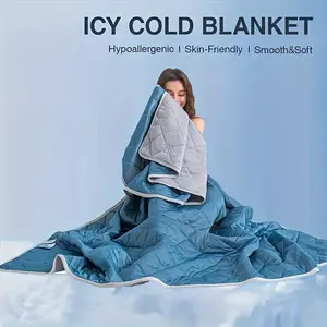 1pc Cooling Blanket For Hot Sleepers - Ultra-Soft, Breathable & Heat Absorbent Summer Throw, Large Size For Ultimate Comfort, For Warm Weather Relief, Bedroom Comfort |             Smooth Texture |             Breathable Polyester