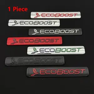 1pc 3D Metal Logo Ecoboost Emblem Car Rear Trunk Badge Sticker Car Decals For Ford Focus Fiesta Kuga Escape Fusion Mustang Ecoboost Accessories