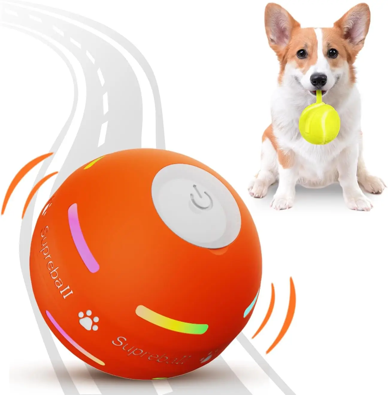 Interactive Dog Toys Dog Ball,[Newly Upgraded] Durable Motion Activated Automatic Rolling Ball Toys for/Small/Medium/Large Dogs,USB Rechargeable Sprin