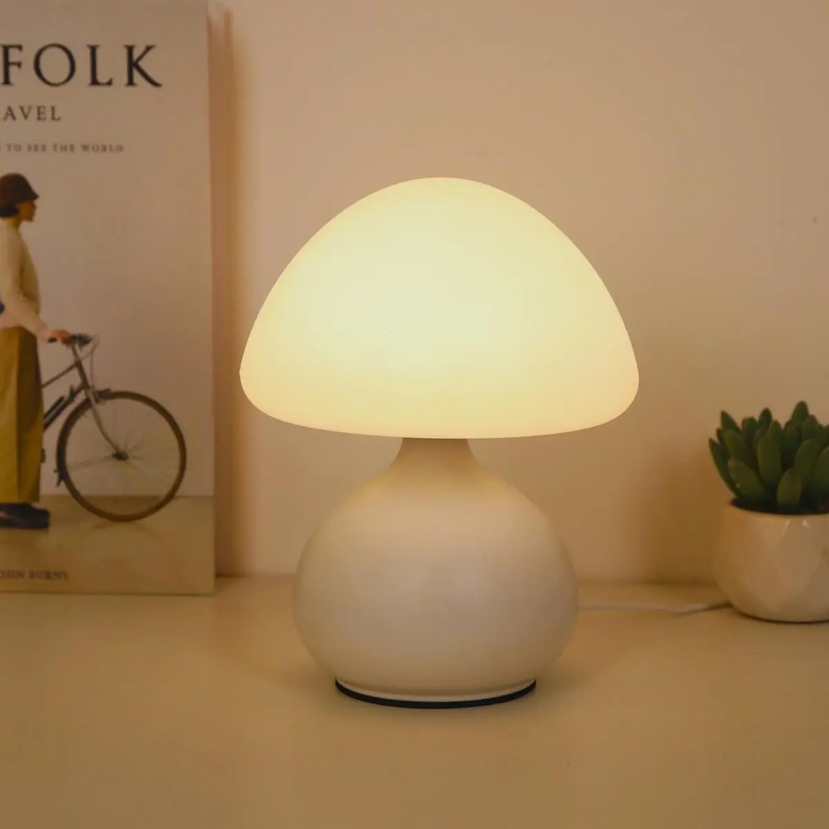 Modern Creative Mushroom Design Aesthetic Table Lamp, USB Powered LED Desk Lamp, Dimmable Soft Light for Home Living Room Bedroom Study Room Decor Indoor Lighting, Led Mood Light, Indoor Decorative Light, Decorative Lamps