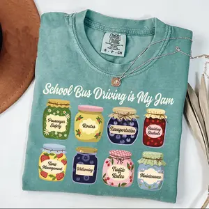 Comfort Colors School Bus Driver Shirt, School Bus Driving is My Jam, School Bus Driver Appreciation Gift, Back to School Bus Tee
