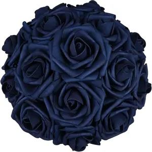 25pcs Artificial Rose Flowers Real Looking Foam Roses with Stems for Wedding Bouquets, Bridal Shower Centerpieces, Floral Arrangements, Party Tables, Home Party Pot Decorations