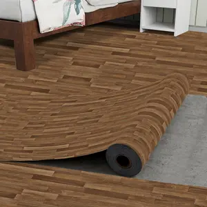 40*1000cm Thickened 0.25mm Coffee Brown Wood Grain Pattern Bathroom Waterproof Floor Sticker, Self-adhesive, Non-slip, Durable Pvc Construction Material