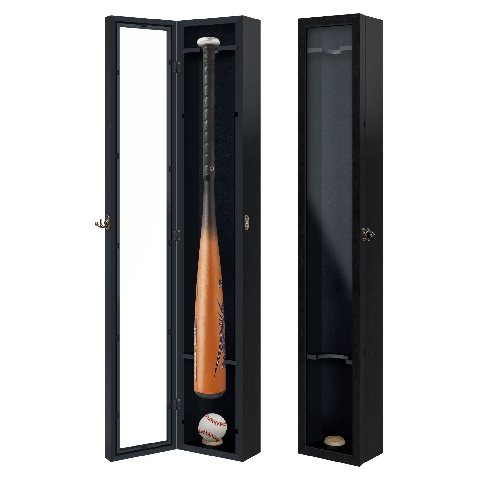 Baseball Bat Display Case Wood Boxes Storage Unit Organiser