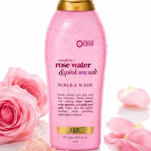 OGX Rose Water & Pink Sea Salt Scrub Wash  Description: