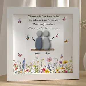 Best Friend Pebble Art Frame – Meaningful Friendship Gift for Women, Birthday Keepsake Home Decor