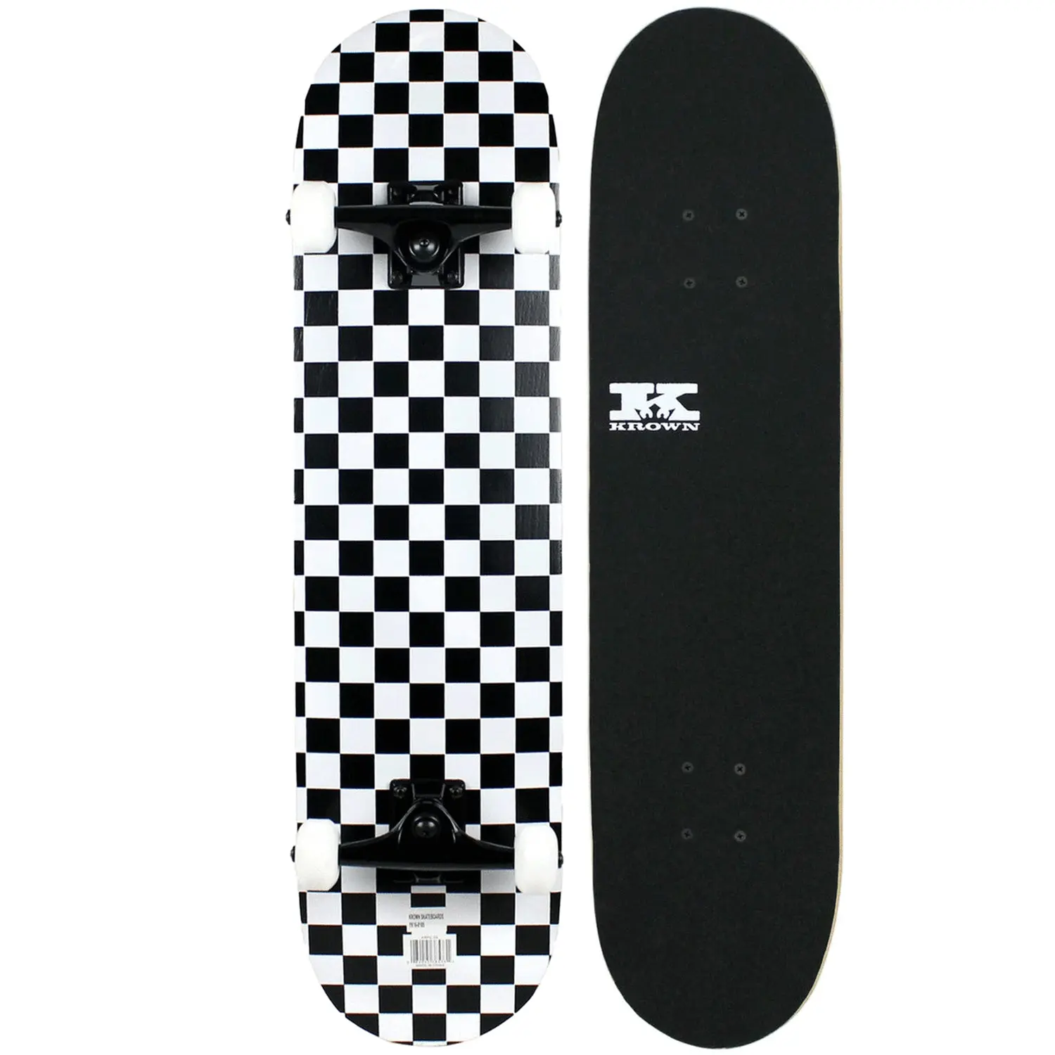 Krown Rookie Complete Black/White Checker 7.5" Krown Rookie Complete Black/White Checker 7.5"
