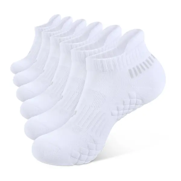CLOSEMATE Ankle Socks for Men Cotton Socks Anti-Blister Cushioned Athletic Socks for Running & Training 6 Pairs