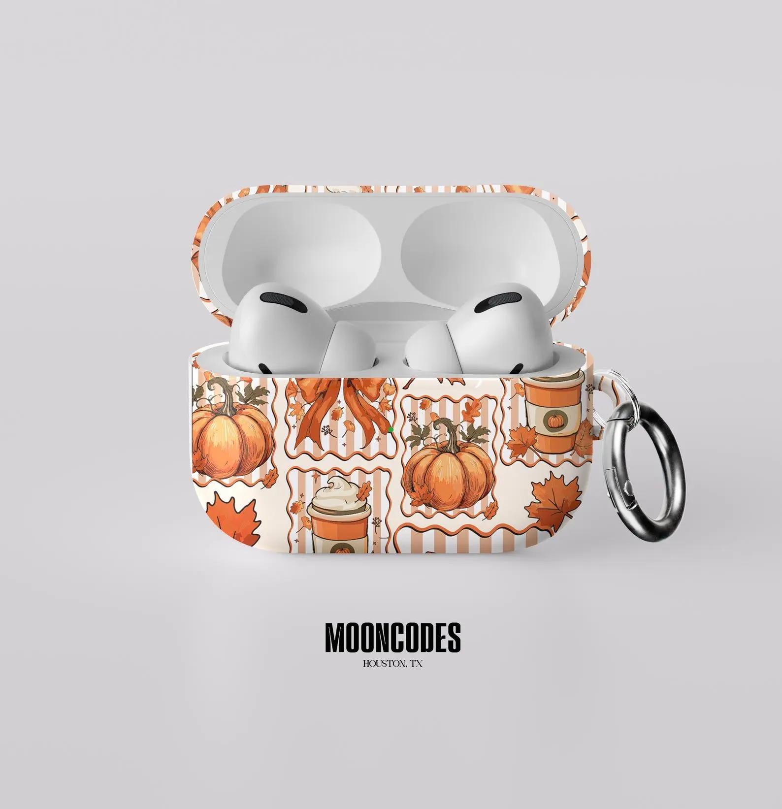 Pumpkin Spice Fall Airpods Case, Cozy Autumn Pumpkins And Leaves Cute Pumkin Halloween Airpods 1,2,3,4 & Pro Gen 3
