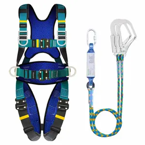 Full Body Protection Safety Harness 5pt Adjustment Safe Comfortable Construction Positioning Extra LongThick Leg Back Padded Push Button Quick Lock Buckle OSHA/ANSI compliant