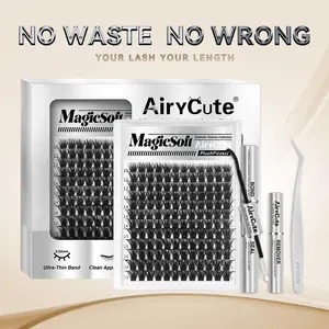 MagicSoft Volume Lashes | AiryCute DIY False Eyelashes for Bold Dramatic Look Unstoppable Bestseller You've Been Waiting For | Ultra-Dense, Waterproof, Long-Lasting Lashes | Magic | Beginner-Friendly DIY Lashes for a Flawless Look