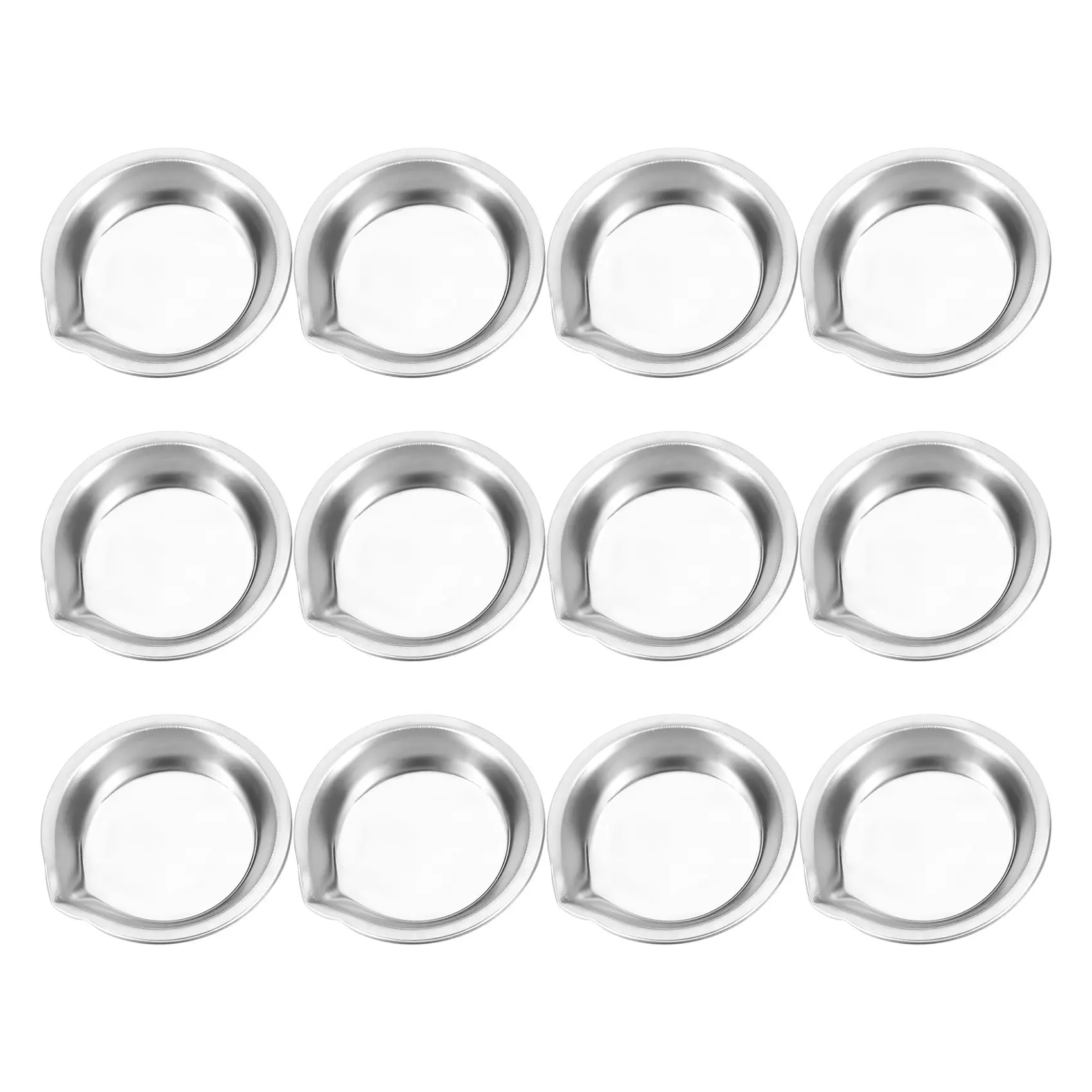12-Piece Stainless Steel Paint Palettes - 5cm Round Trays with Sporty Chic Design, Lightweight Set for Artists' Art Use