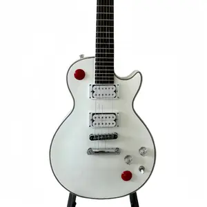 Lvybest 24 Frets Alpine White Electric Guitar with Kill Switch Buckethead Style for Musicians