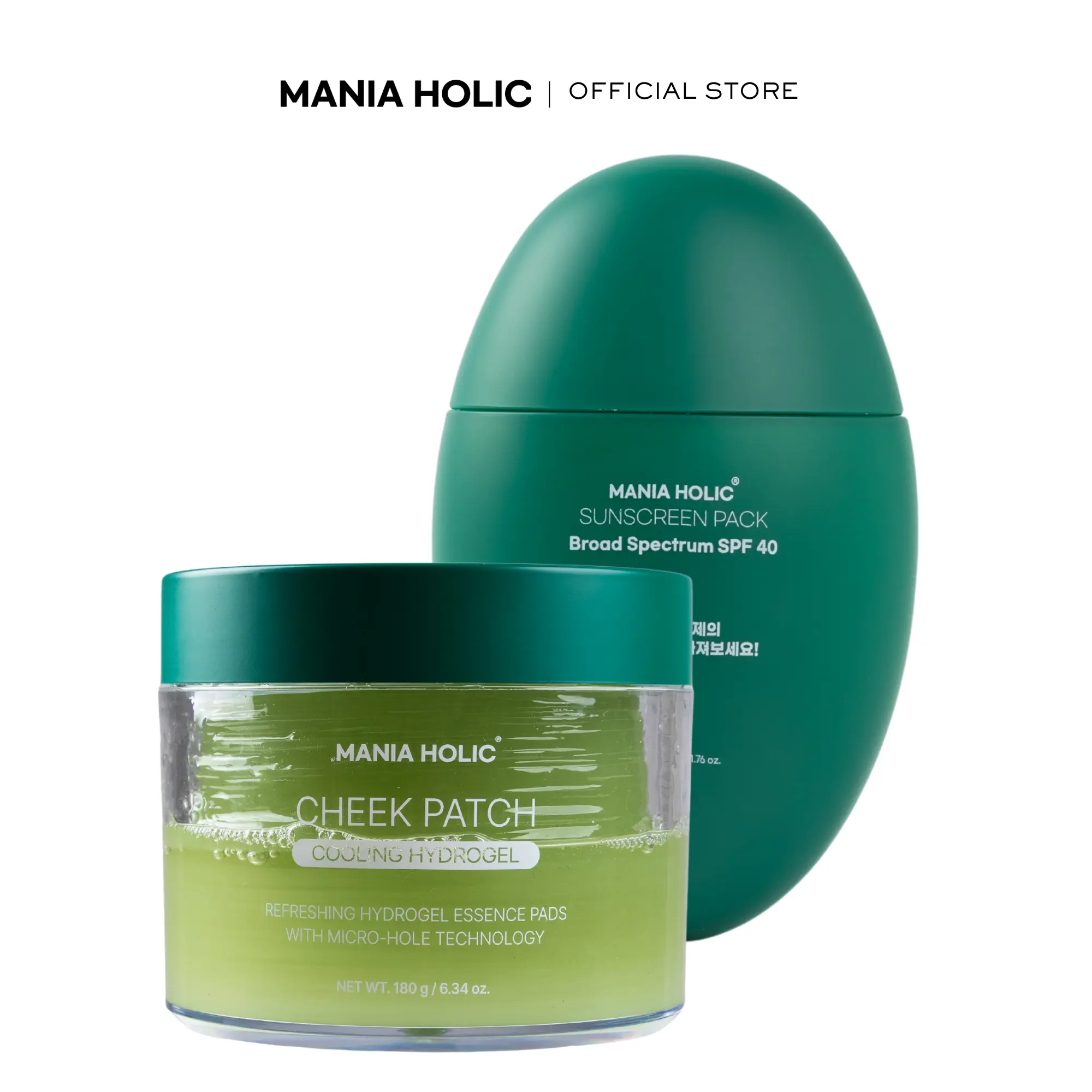 MANIA HOLIC Cheek Patch and Sunscreen Bundle, Hydrating and Cooling Korean Sun Care Set
