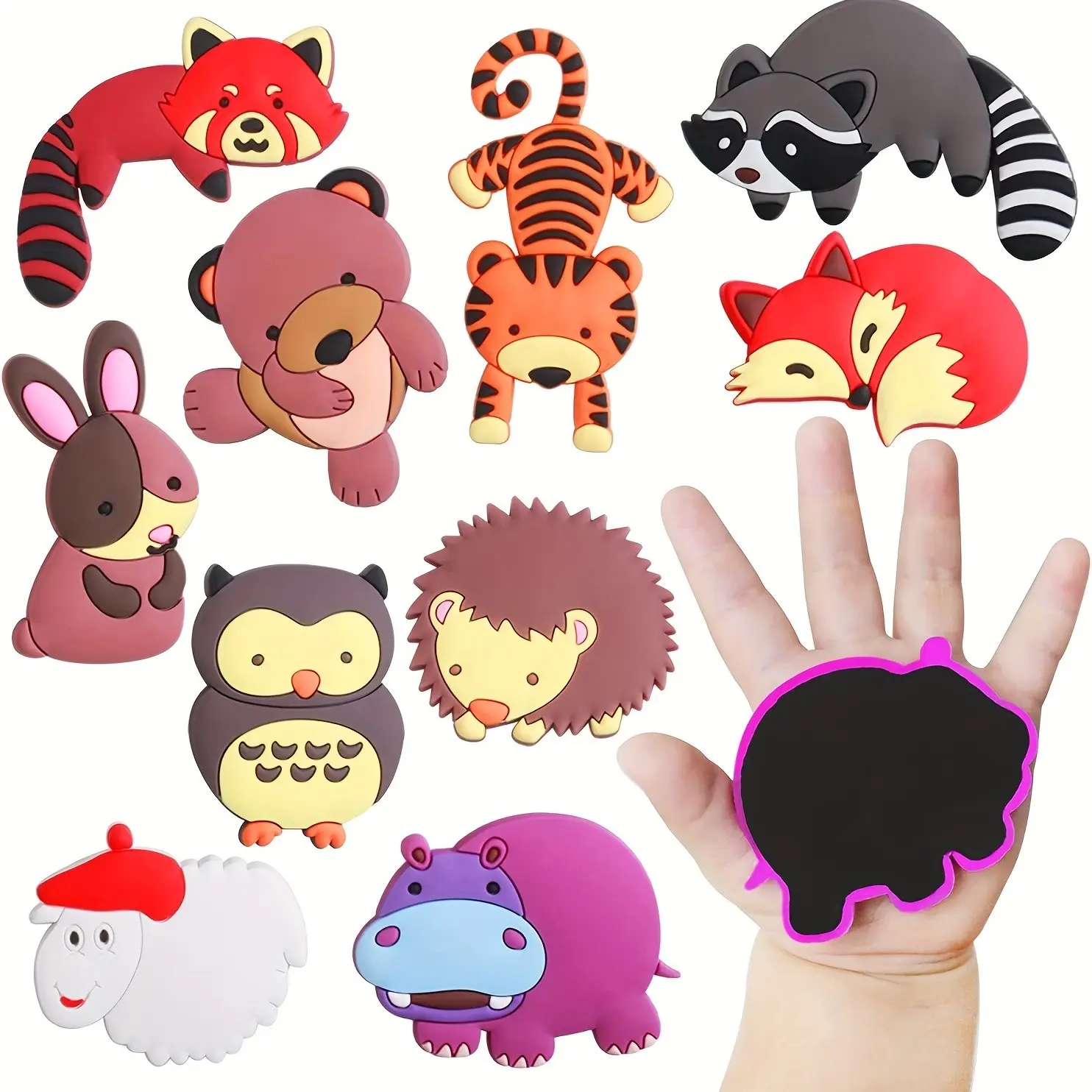Roylanz 10pcs Fridge Magnets, Magnetic, Random Animals Shaped, Soft Rubber, Educational Toys, Christmas Gift, for Kids, Boys Girls, Children