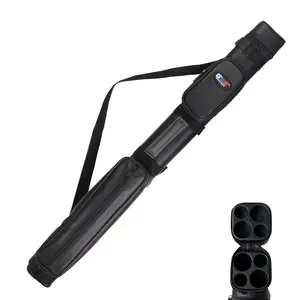 2x2 Hard Square Billiard Pool Cue Stick Carrying Case (Black/Blue/Brown/Burgundy/Dark Grey)