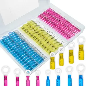 180 count Heat Shrink Wire Connectors, Ring Terminals Kits, Automotive Marine Ring Terminal Connectors for 10 12 14 16 18 22 AWG by