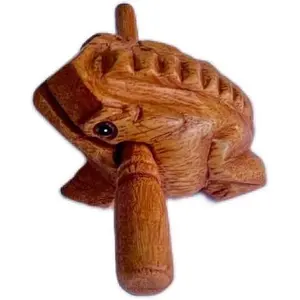 Classic  Percussion Instruments Wooden Frog 2.3-2.5 Inch Wooden Frog Musical Instrument  decor (Brown Color)