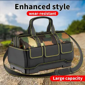 OUDISI Portable Electrician's Sturdy Reinforced Tool Bag - 1680D Oxford Fabric Wide-Mouth Carry Bag with Multi-Pockets, Multi-Functional for Workshop, Home Tool Storage, Sturdy Tool Bags, Multi-Functional Tool Bags