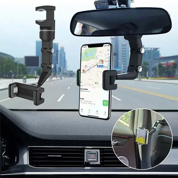 360° Rotatable Car Phone Mount, Universal Dashboard & Windshield Cell Phone Holder for Smartphones