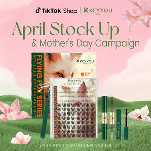 KEYYOU Flying Fox Lash Clusters Kit Volume DIY Lash Extension Kit  Siren Eyes Cat Eye Lash Extension Kit Waterproof Long-Lasting Cluster Lashes Tiktok April Stock Up & Mother's Day Campaign