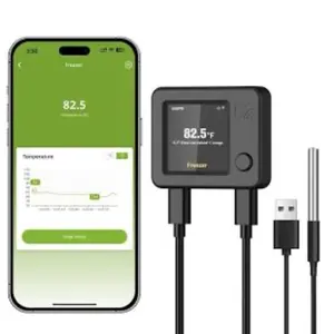 Termometro digital Wi-Fi que se conecta a tu celular que toma la temperatura de refrijerador/conjelador y te envia alarma y lectura de temperatura por correo electronico y guarda los rejistris de la temperatura por dos años