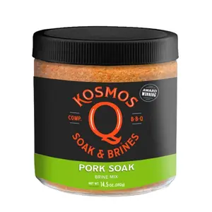 Kosmos Q Pork Brine Soak & Seasoning, Sweet Brown Sugar & Worcestershire Infusion For Pork Chops, Roasts, Shoulder, Smoking, Grilling, Roasting, Locks In Juiciness, Savory Flavor, Mix, 16 Oz Jar