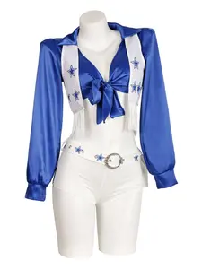 Five-Point Star Cheerleading Costume, Rally Cheerleader, Rugby Football Baby Cos Performance Dress, Top Pants Socks Flower Set, Womenswear