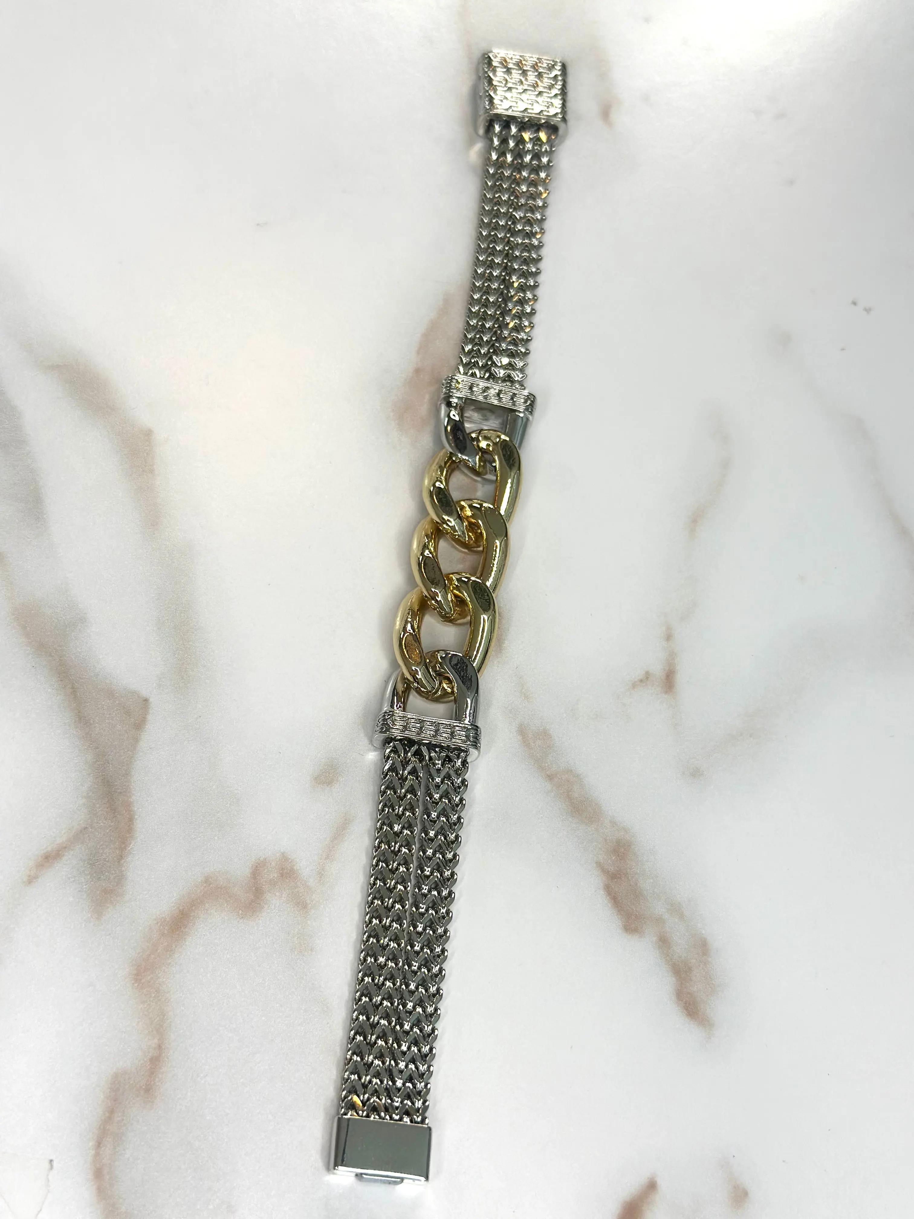 Lenox braided two tone bracelet