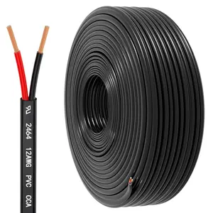 HONENCN 12 Gauge Wire 2 Conductor Electrical Wire, 12 AWG 3.3mm² Wire PVC Cord, 12V/24V DC Low Voltage/Copper-clad Aluminum(CCA)/Flexible/2 Wire for Automotive Wire LED Strips Lamp Lighting Marine(9.2M/30FT)