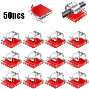 20/50pcs Cable Management Clips, USB Charging Data Line Organizer, Wall Mount Hooks, Wire Holder for Home Office Organization, Office Gadgets, Work Organizer