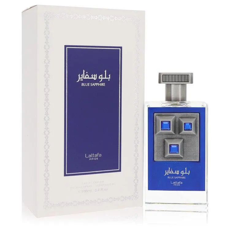 Lattafa Pride Blue Sapphire Eau De Parfum Unisex — Mint, Lemon, Apple, 3.4 oz (100 ml) | marine notes, mint perfume, clary sage, lemon perfume, geranium, mint lemon, lemon apple, apple marine notes, apple perfume, mint fragrance, marine notes perfume