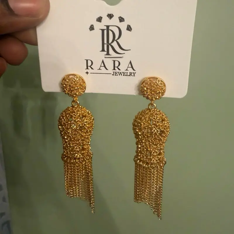 RARA 24k gold plated earrings set with ring