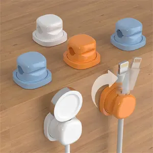 2025 Latest Upgraded [6-Pack] Spring Cord Organizer With Rotatable Lock - AdhesiveCable Clips For Desk/Car/Nightstand, USB Charger Holder, Office Desk AccessoriesCable Management