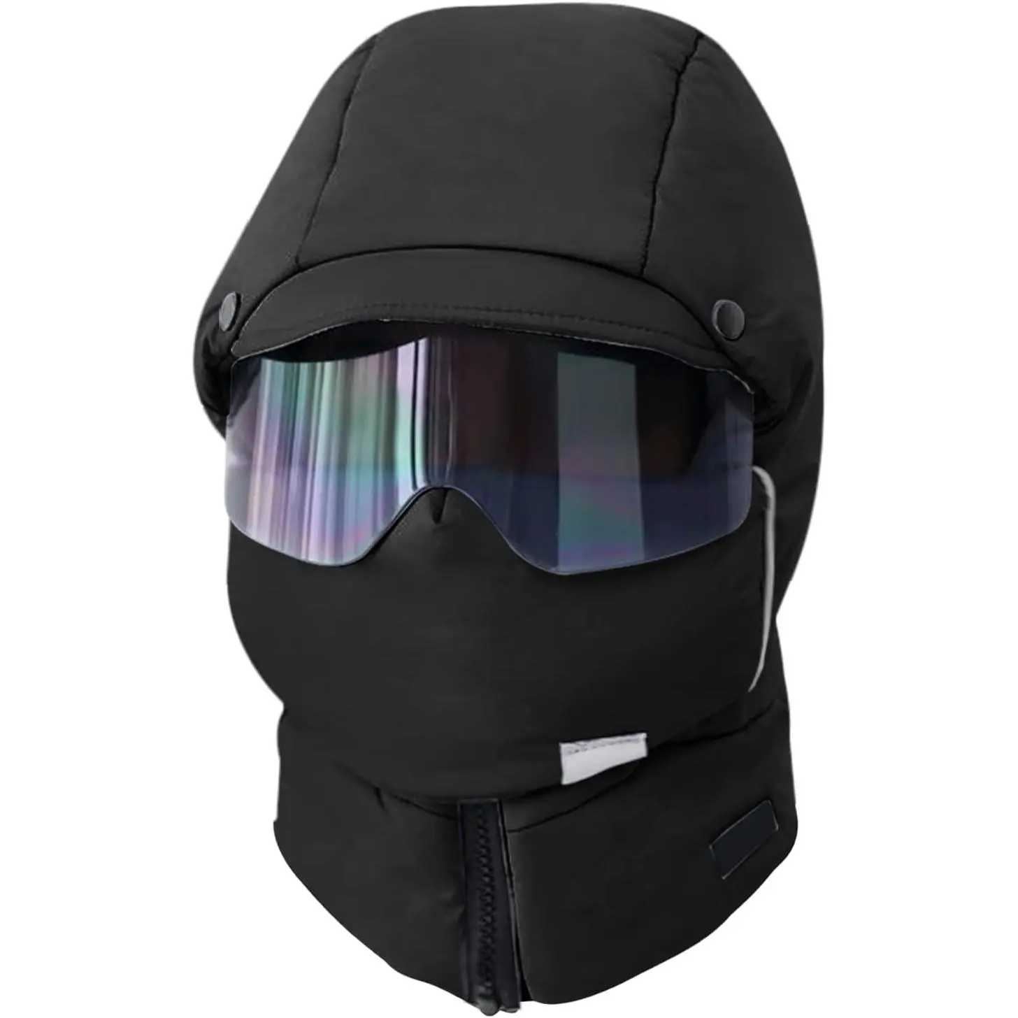 4 in 1 Waterproof Ski Cap with Removeable Mask One-Piece Goggles Earflaps Cycling Winter Trapper Hat for Men n