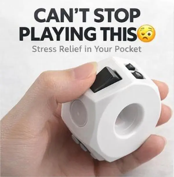 【Welfare】6-in-1  Funny stress-relieving toys Fidget Ring Toy, Stress Relief Sensory Cube, Anxiety Relief Desk Toy, ADHD Focus Tool for Adults & Kids