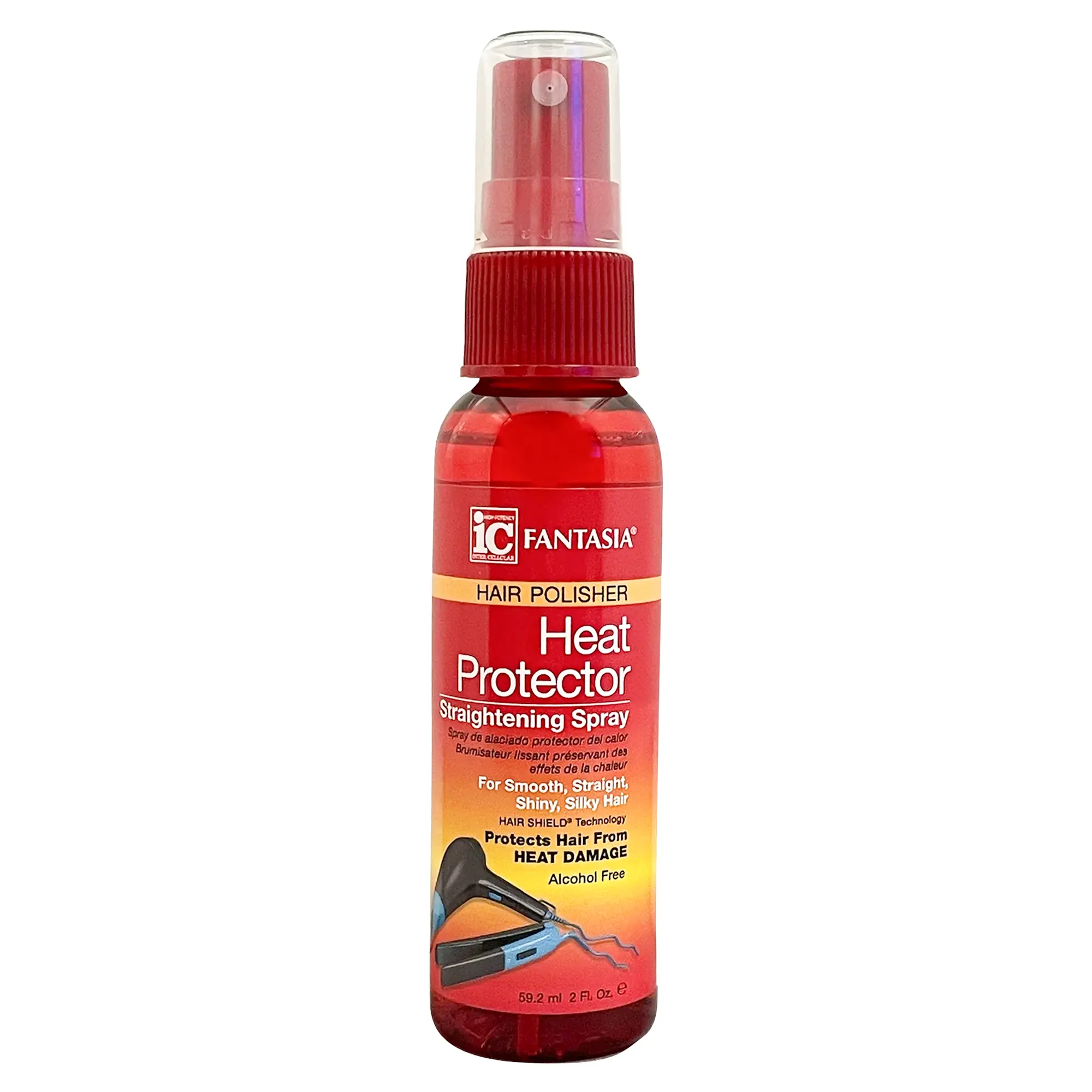 Fantasia IC Heat Protector Spray, Anti-Frizz Hair Repair Treatment for Silky Shine & Smoothness, Lightweight Heat Protectant for All Hair Types, 2 oz, Frizz Free Hair