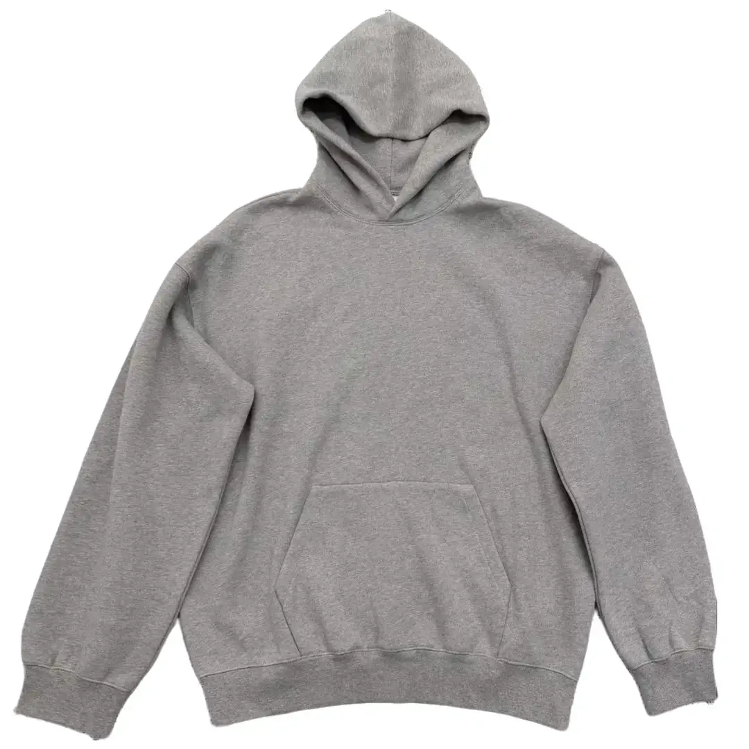 Oversized Dark Grey Pullover Hoodie Soft Fleece Heavyweight Sweatshirt Unisex Casual Basic Hooded Top Long Sleeve Sweatshirt Casual Streetwear Basic Tops Fabric Layer Relaxed Fit Classic