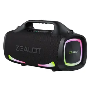 Zealot S79 100w Outdoor Wireless Speaker, Dsp Technology, RGB Dream Light, Portable Bass Boombox, 24000mah Battery, 48 Hours Playtime, Stereo Sound