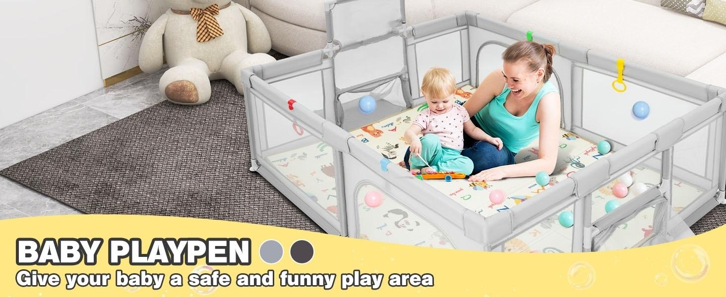 Costzon Baby Playpen, Play Pens for Kids Activity Center, Foldable Large Baby Playard for Indoor and outdoor,fathersdaygift