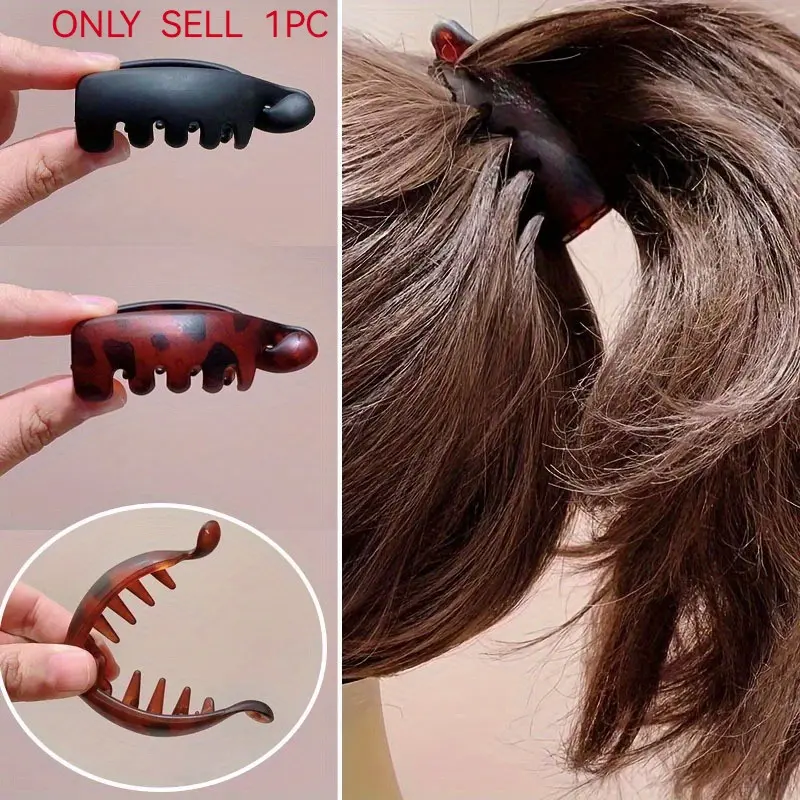 Women's Anti-Slip Banana Hair Clips, Hair Claw, Vintage Oval Matte Tortoiseshell, Fashion Safety Hair Accessories, Durable Leopard Print, Non Slip Clips