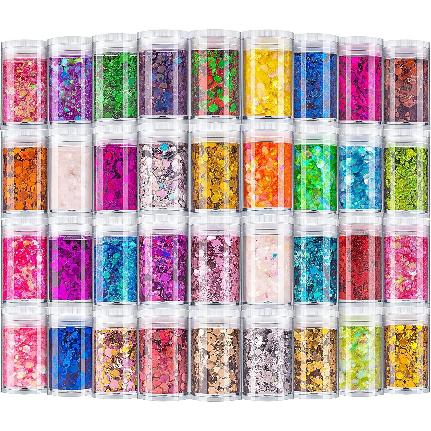 Holographic Chunky , Set of 36 Colors Craft  Sparkle Sequins,   Flake for Epoxy , , , Eye,  Arts, Slime Making, Wedding Festival Party Decoration