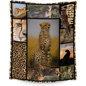 Modern Cheetah Throw Blanket - 40"x50" Small Brown, Soft Fuzzy Warm Kids' Blanket - Ideal for Couch, Cute Gift Option